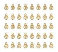 sowaka 60 Pcs Spiral Charms Mini 1.1 x 0.8 cm Metal Round Circle Wave Pendants for Jewelry Making Necklace Bracelets Earring Keychain Christmas Mother’s Day Decoration