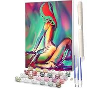 SOWBIL Paint by Numbers Kit for Adults Naked Man with Brushes Watercolor Painting Oil Paint by Numbers DIY Acrylic Painting Wooden Ship Art Crafts for Home 16x20 in