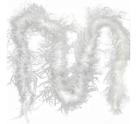 Sowder 72inch Length 1ply Ostrich Feather Boa for Wedding/party Decoration, Feather Scraf(white)