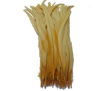 Sowder Golden Yellow Rooster Coque Tail Feathers 16-18inch Lengh Pack of 20
