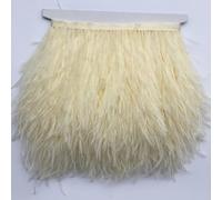 Sowder Ostrich Feather Trim Fringe Sewing Ribbon for Wedding Crafts Costumes Decoration DIY 2 Yards 3-4inch Width(Ivory)