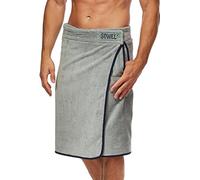 Sowel® Saunakilt Men's XXL, 100% Organic Cotton, Sauna Towel with Velcro Fastening, Sauna Towel, 60 x 160 cm, Grey/Navy, XXL