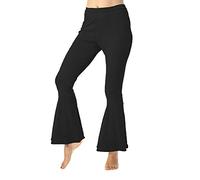 SoWest 60s 70s Flared Trousers Ladies Disco Groovy Fancy Dress Saterday Night Fever Black Hippie Chick Small
