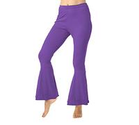 SoWest 60s 70s Flared Trousers Ladies Disco Groovy Fancy Dress Saterday Night Fever Purple Hippie Chick Small