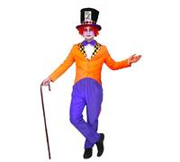 SoWest 80s Fictional Character Costume Set - Adult Fancy Dress Outfit with Jacket, Trousers, Bow Tie, Red Wig & Top Hat | Magician, Circus Ringmaster & Storybook Character Halloween Costumes - M