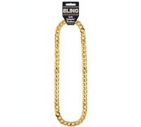 SoWest Adult Gold Rapper Chain Necklace - 81cm Fake Gold Hip Hop Jewelry for 80s 90s Fancy Dress | Lightweight Gangster Chain Costume Accessory for Men & Women | Party & Carnival Jewelry Prop