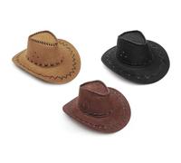 SoWest Cowboy Hat Unisex Suede look Western Hat & Bandana Texas Texan Costume Accessories for Men, Women, Adults Wild West Fancy Dress Party