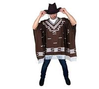 SoWest Cowboy Wild West Mexican Poncho - Adult Unisex Fancy Dress Costume | Western Brown Cape for Men & Women | One Size Fits All | Classic Western Cowboys Halloween & Carnival Accessory