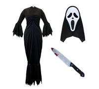 SoWest Ladies Ghost Fancy Dress Costume - Adults Halloween Horror Outfit with Ghosts Face Mask | Unisex Scary Movie Cosplay for Themed Party Night - XXL