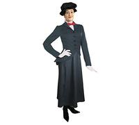 SoWest Ladies Victorian Nanny Costume - Adult Historical Fancy Dress Outfit with Skirt, Jacket, Shirt Front, Bow Tie & Hat | Magical Storybook Character Costumes for World Book Day