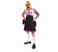 SoWest Men’s Cheerleader Stag Costume - OMG Funny Fancy Dress Outfit with 2 Pom Poms | Adult Cheerleader StagDo Uniform for Carnival & Halloween Cosplay Costume, Black - M