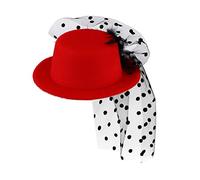 SoWest Mini Victorian Burlesque Fancy Dress Weddings Top Hat Fascinator Moulin Rouge Red