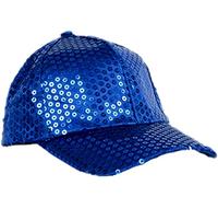 SoWest Sequin Baseball Cap in Blue - Adjustable Glitter Bling Party Hat for Men & Women | Stag & Hen Nights Shiny Sequins Sun Hats for 70s Disco | Hip Hop Fashion Fancy Dress Accessory
