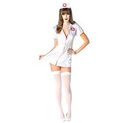 SoWest Women’s Sexy Nurse Fancy Dress Costume - Ladies Erotic Role Play Dressing Up Outfit with Headband | Naughty Nurse Cosplay Lingerie Set for Halloween, and Themed Party Nights, White - XXL