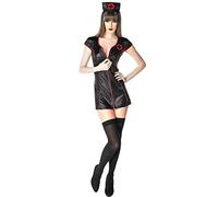 SoWest Women’s Sexy Nurse Fancy Dress Costume - Ladies Erotic Role Play Dressing Up Outfit with Headband | Naughty Nurse Cosplay Lingerie Set for Halloween, and Themed Party Nights, Black - M