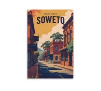 Soweto South Africa Vintage Travel Poster Wall Art Bedroom Prints Home Decor Hanging Picture Canvas Paintings 20x30inch(50x75cm)