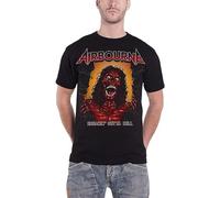 SOWGGW Airbourne T Shirt Breakin Outta Hell Skeleton Band Logo Mens Black(X-Large)