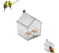 Sowhathow Pull-Out External Parrot Feeder, Pull out External Parrot Food, Can Hold Food and Water at The Same Time, Easy to Hold and Clean, Suitable for Bird Lovers (White)
