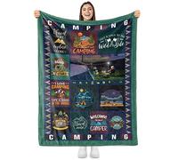 Sowide Camping Blanket for Camping Lovers, Camping Gifts for Men Women Family, Soft Fleece Blanket Throw Unique Gift, Comfy Lightweight Fuzzy Plush for Travel Hiking Outdoor Camper, Couch Nap, 50"x60"