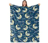 SowideSloth Blanket Gift for Kids Family Animal Funny Cute Sloth and moon Blanket Super Soft Plush Flannel Throw Blanket for Couch Bed Sofa 50''x60'', Blue-04