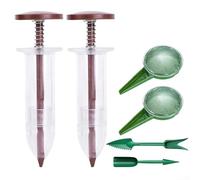 Sowing Dispenser, 6-Piece Set Garden Sower Small Spreader for Even Distribution Compact Handheld Tool for IDEAL for Small Gardens(Coffee)