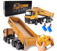 SOWOFA Large Remote-Controlled Dump Truck 8-Wheel 12 Channel high Load Truck Model 1:14 Large Body 20 inch Adult RC Vehicle Model (Dual Battery)