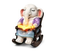 SOWSUN Solar Garden Statue Elephant, Outdoor Decor with Solar Lights for Patio Yard Lawn Balcony, Christmas/Birthday Gift for Mom Grandma Women