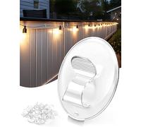 SOWZOM Hooks for Outdoor String Lights Clips - 20Pcs Heavy Duty Hanging with Waterproof Adhesive Clear Light Clip-Hook for Outside Fairy Christmas Lighting Sticky Extra Strong