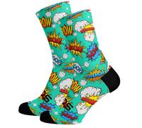 Sox Footwear Comic Bright & Fun Premium Crew Socks - Comic / Large / UK 8-12
