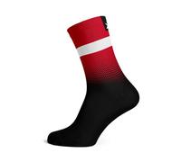 Sox Footwear Denmark Flag Crew Socks, Unisex-Adults, Athletic, Flag Crew Socks, 2 Count, Red, White, Size 5-8