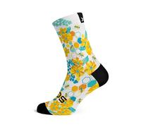 Sox Footwear Honey Bees Crew Socks, White, turquoise, yellow, multi-colour, L
