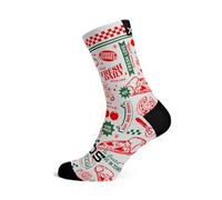 Sox Footwear Pizza My Heart Crew Socks, White, multi-colour, 42-47