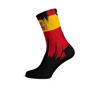 Sox Footwear Spain Flag Splash Black Crew Socks, Multi-colour, 38-42