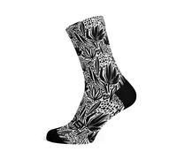 Sox Premium Cycling Bike Socks Patterned Seamless 5" Crew Style - Botanic - L