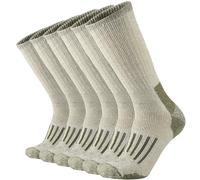 SOX TOWN Men's Merino Wool Cushion Crew Socks Moisture Wicking Control for Outdoor Hiking Work Boot Thermal Warm All Seasons, Green1 3 Pairs, 9-13 UK