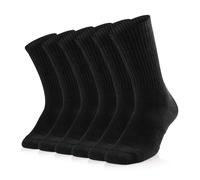 SOX TOWN Mens Moisture Wicking Breathable Performance combed cotton cushion crew Socks(Black L)