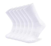 Sox Town Moisture Wicking Breathable Performance Combed Cotton Cushion Crew Socks for Men and Women - white - Large