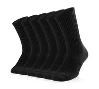 Sox Town Moisture Wicking Breathable Performance Combed Cotton Cushion Crew Socks Men 6 Pack - black - Medium