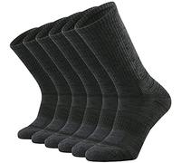 SOX TOWN Unisex Cushioned Crew Training Athletic Socks Men & Women with Combed Cotton Moisture Wicking Breathable Performance, Blackgrey(6 Pairs), 13-15 UK