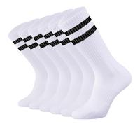 SOX TOWN Unisex Cushioned Crew Training Athletic Socks Men & Women with Combed Cotton Moisture Wicking Breathable Performance, Whitehz(6 Pairs), 8-10 UK