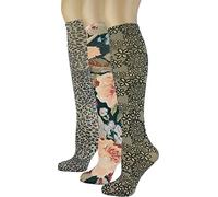 Sox Trot Women's 3 Pairs Knee High Trouser Socks, Classy and Colorful Printed Patterns, Silky Smooth Material - - One Size