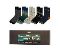 soxo Adventure Socks For Men Funny Gifts Mens Cotton Sock Colourful Funky Gift Men's Crazy Presents Box 6.5-10.5 Outdoor 5 Pairs
