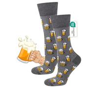 soxo Beer Socks Men Cotton Funny Gifts Colourful Mens Walking Long Sock Funky Accessories 6.5-10.5 Gray