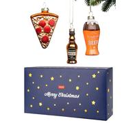 soxo Christmas Glass Baubles Tree Decorations Xmas Home Decoration Funny Ball Gifts Set 3 Pack Alcohol Baubles