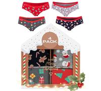 soxo Christmas Panties Women's Cotton Hipster Briefs Xmas Gift Box For Women 4 Pairs S