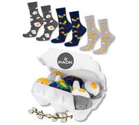 soxo Easter Egg Socks Men Funny Women Gifts Mens Cotton Sock Ladies Gift Men's Presents 6.5-10.5 Easter 3 Pairs
