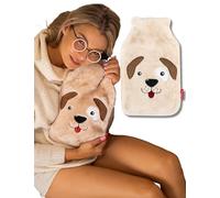 soxo Hot Water Bottle & Cover with Cat & Dog 1,8L | Period & Back Pain Relief, Lama & Fox Theme