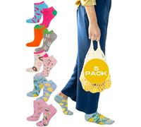 soxo Ladies Ankle Socks Trainer Socks Women Cotton Funny Gift Fun Multipack Cosy 2.5-6.5 Food 5 Pairs