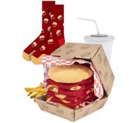 soxo Socks For Men & Women Hamburger - Burger Funny Gifts 2.5-10.5 | Thank You, Best Friend, Cotton Fabric, Birthday Surprise, Crew Length, Size Range, Boys Fashion