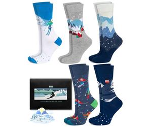 soxo Socks For Men & Women - Ski Themed Gifts - Skiing Presents 2.5-10.5